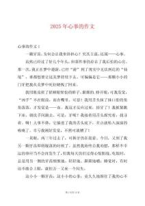 2025年心事的作文