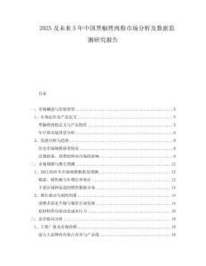 2025及未來5年中國黑椒烤肉粉市場分析及數(shù)據(jù)監(jiān)測研究報告
