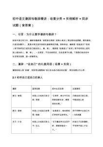初中語文謙辭與敬辭精講：場景分類+實例解析+同步試題（含答案）