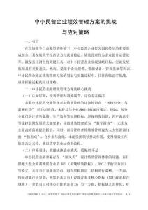 中小民營企業績效管理方案的挑戰與應對策略