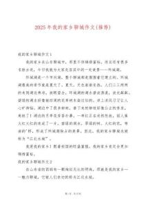 2025年我的家鄉(xiāng)聊城作文(推薦)