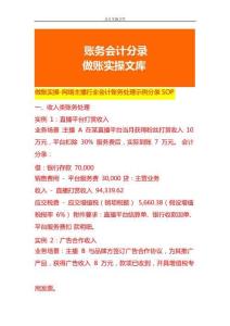 做賬實操-網(wǎng)絡(luò)主播行業(yè)會計賬務(wù)處理示例分錄SOP