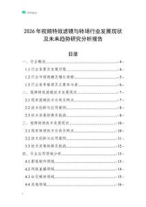 2026年視頻特效濾鏡與轉(zhuǎn)場(chǎng)行業(yè)發(fā)展現(xiàn)狀及未來(lái)趨勢(shì)研究分析報(bào)告