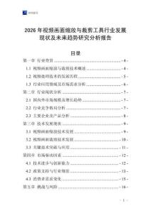2026年視頻畫面縮放與裁剪工具行業發展現狀及未來趨勢研究分析報告