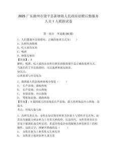 2025廣東潮州市饒平縣新塘鎮(zhèn)人民政府招聘后勤服務人員1人模擬試卷附答案詳解（完整版）