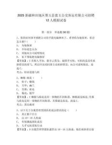 2025新疆和田地區(qū)墨玉縣寰玉公交客運(yùn)有限公司招聘12人模擬試卷（含答案詳解）