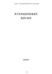 電子化學(xué)品技術(shù)改造項(xiàng)目投資計(jì)劃書
