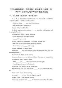 2025年秋魯教版（五四學(xué)制）初中英語(yǔ)八年級(jí)上冊(cè)（期中）綜合詞匯句子專(zhuān)項(xiàng)訓(xùn)練題及答案