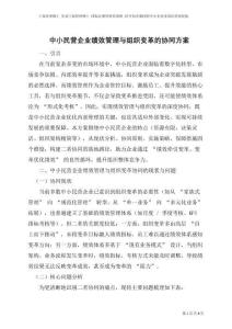 中小民營企業(yè)績效管理與組織變革的協(xié)同方案