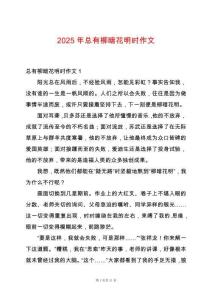 2025年總有柳暗花明時(shí)作文