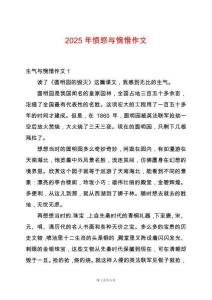 2025年愤怒与惋惜作文