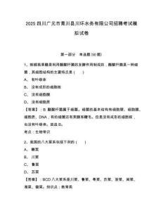 2025四川廣元市青川縣川環(huán)水務(wù)有限公司招聘考試模擬試卷及答案詳解（名師系列）