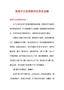 我是什么優秀教學反思優選篇