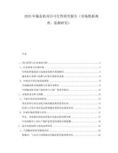 2025年輸蓋機項目可行性研究報告（市場數(shù)據(jù)調(diào)查、監(jiān)測研究）