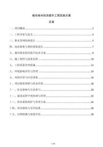 城市排水防洪提升工程實施方案