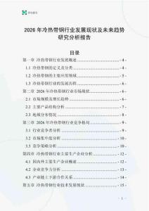 2026年冷熱帶鋼行業發展現狀及未來趨勢研究分析報告