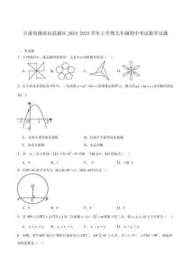 甘肅省隴南市武都區(qū)2025屆九年級上學(xué)期11月期中考試數(shù)學(xué)試卷（含答案）