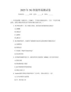 2025年5G智能終端測試卷