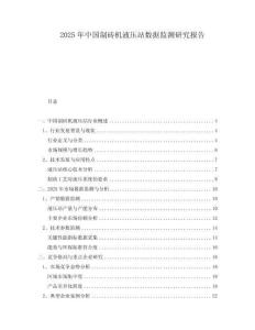 2025年中國制磚機液壓站數(shù)據(jù)監(jiān)測研究報告