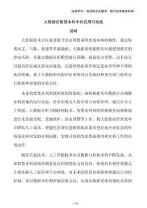 大數(shù)據(jù)在智慧水利中的應(yīng)用與挑戰(zhàn)