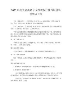 2025年度夫妻離婚子女探視權(quán)行使與經(jīng)濟(jì)補(bǔ)償協(xié)議合同