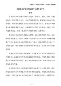 構(gòu)建農(nóng)業(yè)產(chǎn)業(yè)協(xié)同發(fā)展平臺(tái)提升生產(chǎn)力