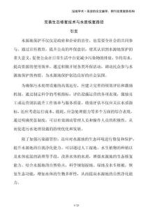 完善生態(tài)修復(fù)技術(shù)與水質(zhì)恢復(fù)路徑