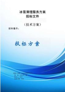 冰雪清理服務(wù)方案投標文件（技術(shù)方案）