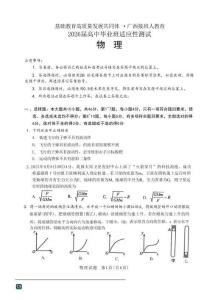 廣西接班人教育2026屆高中畢業(yè)班適應性測試物理