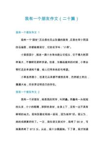 我有一個朋友作文（二十篇）