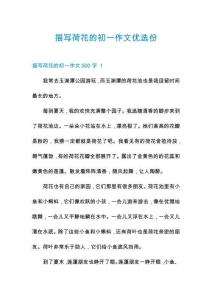 描寫荷花的初一作文優選份