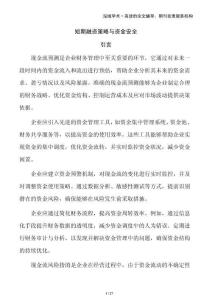 短期融資策略與資金安全