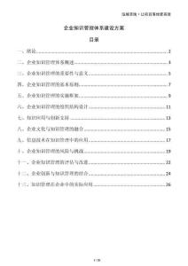 企業(yè)知識管理體系建設(shè)方案