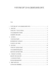中國(guó)生物天然氣分布式能源發(fā)展模式研究