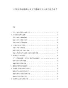 中國甲基丙烯酸行業工藝路線比較與能效提升報告