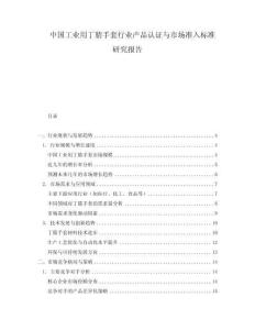 中國工業用丁腈手套行業產品認證與市場準入標準研究報告