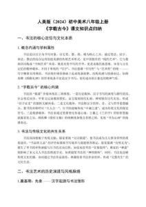 人美版（2024）初中美術(shù)八年級上冊《字載古今》課文知識點(diǎn)歸納