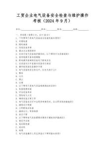 工貿(mào)企業(yè)電氣設(shè)備安全檢查與維護(hù)操作考核（2024年9月）