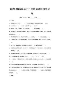 2025-2026學(xué)年小升初數(shù)學(xué)試題模擬試卷