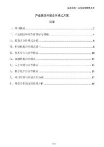 產(chǎn)業(yè)園區(qū)外部合作模式方案