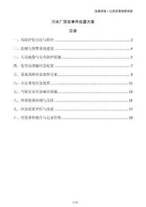 污水廠突發(fā)事件處置方案