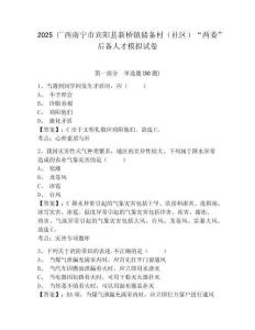 2025廣西南寧市賓陽縣新橋鎮(zhèn)儲(chǔ)備村（社區(qū)）“兩委”后備人才模擬試卷及答案詳解（新）