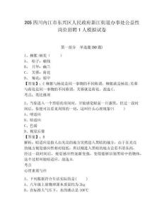 205四川內江市東興區(qū)人民政府新江街道辦事處公益性崗位招聘1人模擬試卷（含答案詳解）