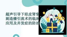 超聲引導(dǎo)下經(jīng)皮腎穿刺造瘺引流術(shù)的臨床應(yīng)用及并發(fā)癥的防治