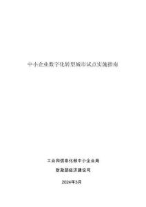 中小企業(yè)數(shù)字化轉(zhuǎn)型城市試點(diǎn)實(shí)施指南