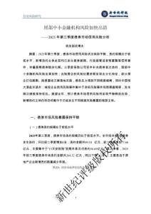 新世紀(jì) - 尾部中小金融機(jī)構(gòu)風(fēng)險(xiǎn)加快出清——2025年第三季度債券市場信用風(fēng)險(xiǎn)分析
