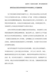 國(guó)有企業(yè)在混合所有制改革中的創(chuàng)新型人才選拔機(jī)制