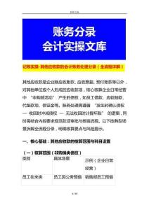 記賬實(shí)操-其他應(yīng)收款的會(huì)計(jì)賬務(wù)處理分錄