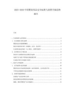 2025-2030中國(guó)嬰童用品安全標(biāo)準(zhǔn)與消費(fèi)升級(jí)趨勢(shì)報(bào)告