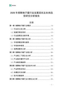 2026年香酥柚子醬行業發展現狀及未來趨勢研究分析報告